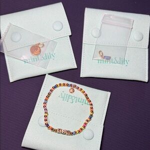 Mint & Lily Beaded Bracelet Gold set Charm in Blue